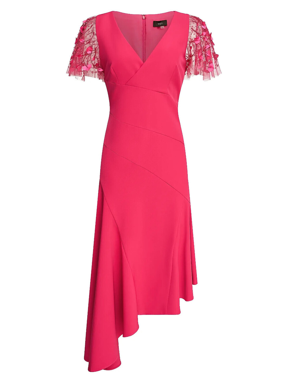NEW Theia Jazlyn Embroidered Flutter-Sleeve Cocktail Dress Sz 10 #MD2279